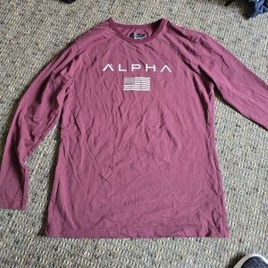 ALPHA AC_1 Long Sleeve Crewneck Shirt in Maroon